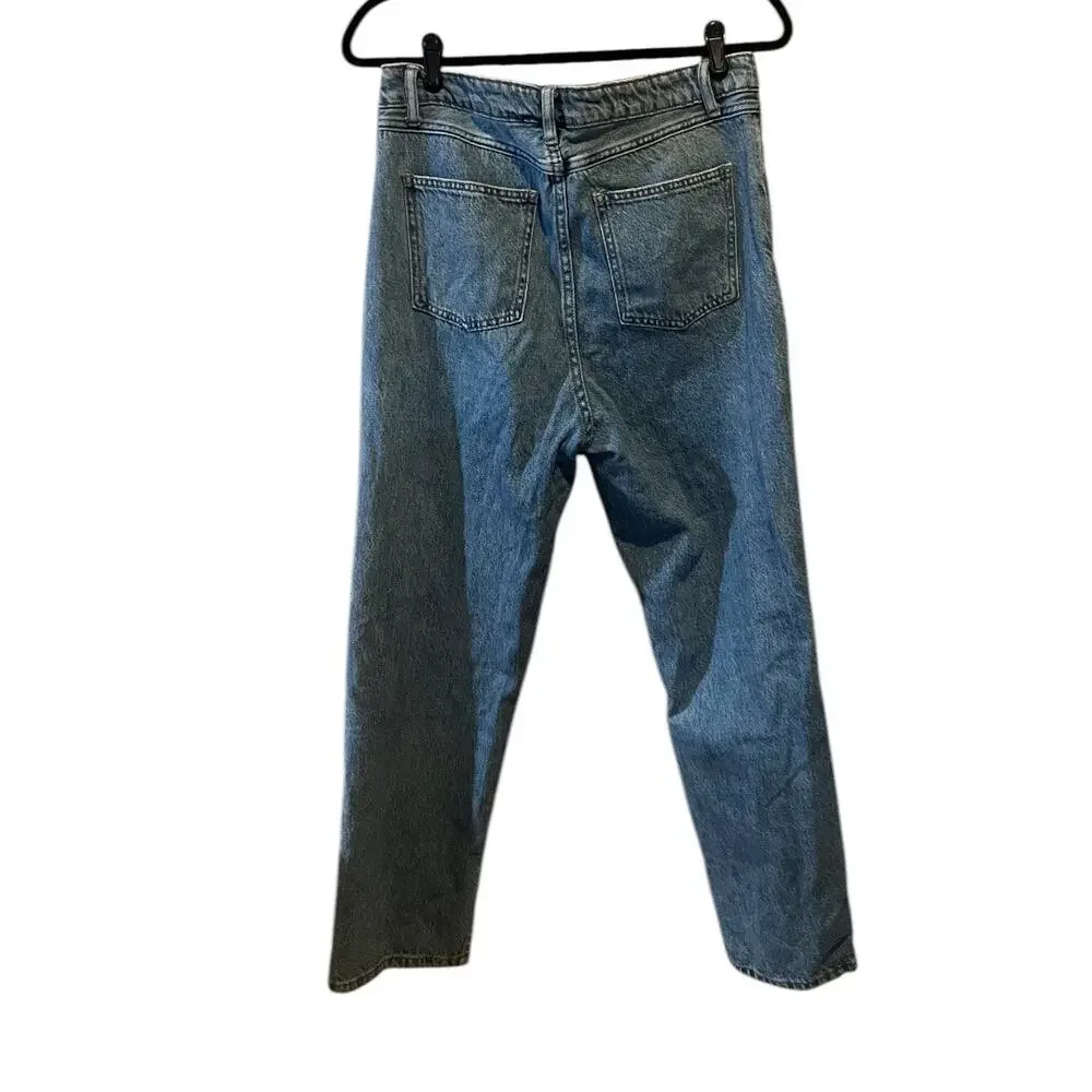 House of Harlow 1960 Button Fly Split Hem Straight Leg Jean 30